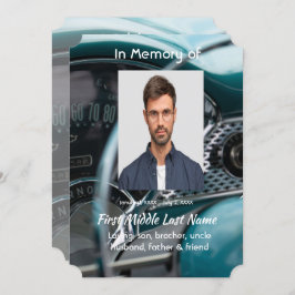 Celebration of Life  Antique Cars Auto Vehicles 招待状