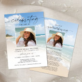 Celebration of Life Beach Photo Funeral 招待状