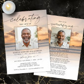 Celebration of Life Beach Sunset Photo Invitation 招待状