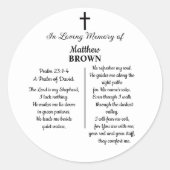 Celebration Of Life Bible Verse Funeral ラウンドシール (正面)