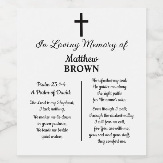 Celebration Of Life Bible Verse Funeral ワインラベル (シングルラベル)