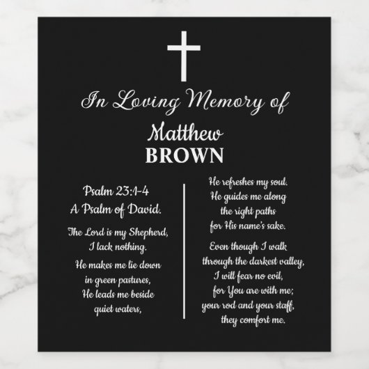 Celebration Of Life Bible Verse Funeral ワインラベル (シングルラベル)