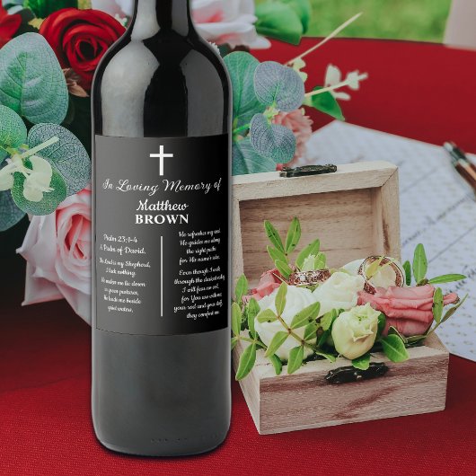 Celebration Of Life Bible Verse Funeral ワインラベル