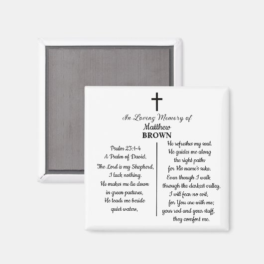 Celebration Of Life Bible Verse Funeral Keepsake マグネット (正面/裏面)