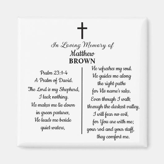 Celebration Of Life Bible Verse Funeral Keepsake マグネット (正面)