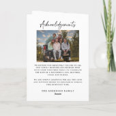 Celebration of Life Black White Memorial Funeral プログラム (裏面)