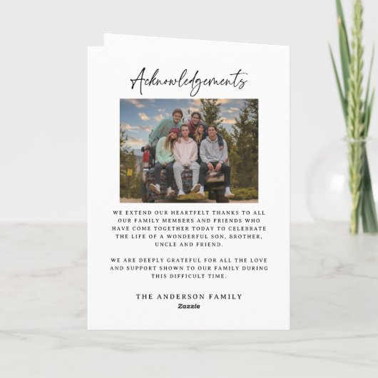 Celebration of Life Black White Memorial Funeral プログラム (裏面)