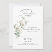 Celebration of Life Calla Lily Funeral Memorial 招待状 (正面)
