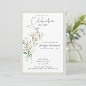 Celebration of Life Calla Lily Funeral Memorial 招待状 (スタンド正面)
