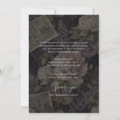 Celebration of Life Dark Moody Floral Funeral 招待状 (裏面)