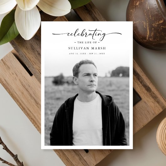 Celebration Of life Elegant Memorial Photo Funeral プログラム