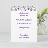 Celebration of Life Feathers Boho Tribal Native 招待状 (スタンド正面)