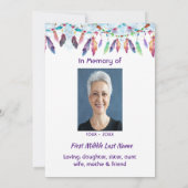 Celebration of Life Feathers Boho Tribal Native 招待状 (裏面)