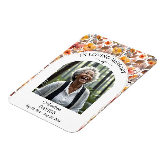 Celebration Of Life Floral Funeral Keepsake マグネット (左側)