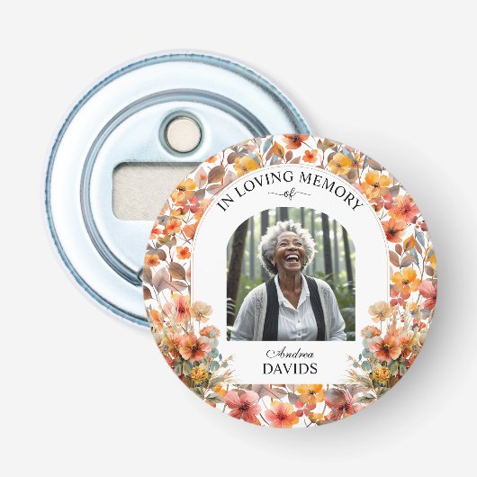 Celebration Of Life Floral Funeral Keepsake 栓抜き (正面)