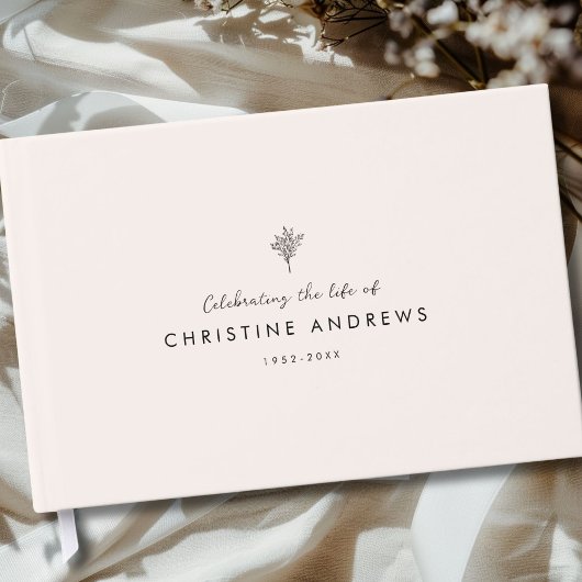 Celebration of Life Floral Memorial Beige Mist ゲストブック