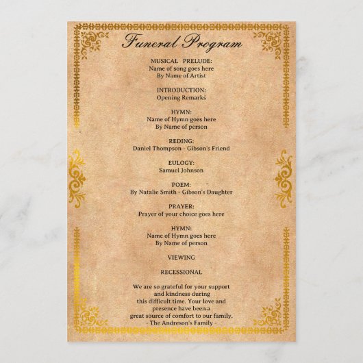 Celebration of Life – Forever In Our Hearts  プログラム (裏面)