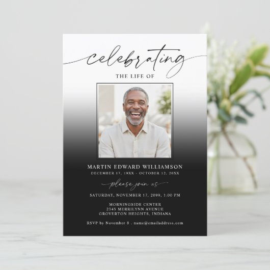Celebration of Life Funeral 2 Photos Memorial 招待状 (スタンド正面)