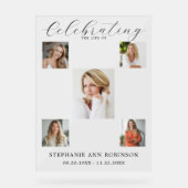 Celebration of Life Funeral 5 Photo Collage  アクリルサイン (正面)