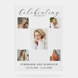 Celebration of Life Funeral 5 Photo Collage  アクリルサイン