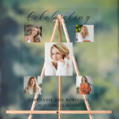 Celebration of Life Funeral 5 Photo Collage アクリルサイン (ニュートラル)