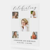 Celebration of Life Funeral 5 Photo Collage アクリルサイン (傾斜)