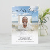 Celebration of Life Funeral Beach Photo 招待状 (スタンド正面)