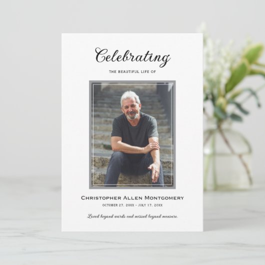 Celebration of Life Funeral Memorial 招待状 (スタンド正面)