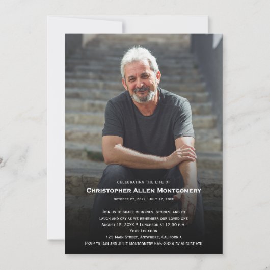 Celebration of Life Funeral Memorial 招待状 (正面)