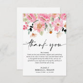 Celebration of Life Funeral Memorial Floral サンキューカード (正面/裏面)