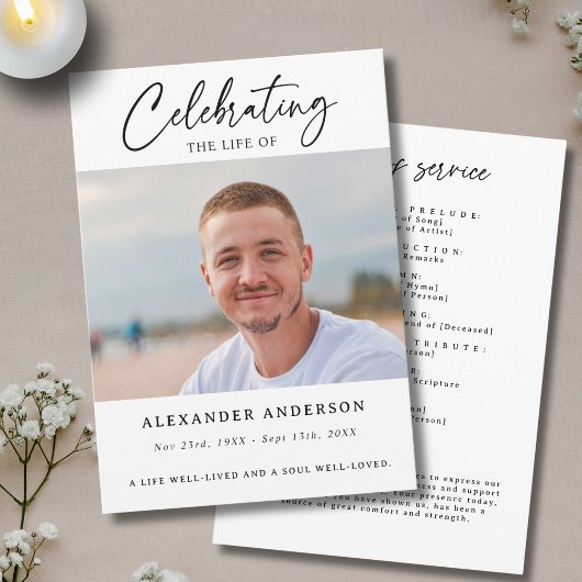 Celebration of Life Funeral Photo Memorial プログラム