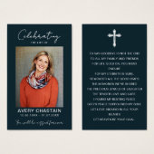 Celebration Of Life Funeral Photo Prayer Cards (正面&裏面)