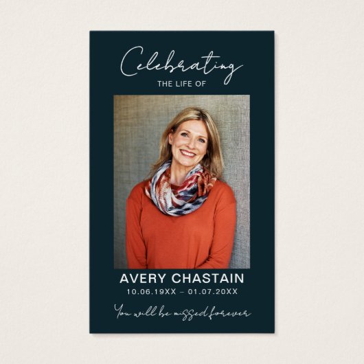 Celebration Of Life Funeral Photo Prayer Cards (正面)