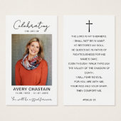 Celebration Of Life Funeral Photo Prayer Cards (正面&裏面)