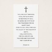 Celebration Of Life Funeral Photo Prayer Cards (裏面)