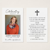 Celebration Of Life Funeral Photo Prayer Cards (正面&裏面)