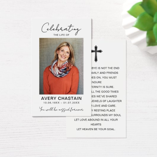 Celebration Of Life Funeral Photo Prayer Cards (デスク)