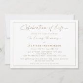 Celebration Of  Life Gold Border Funeral Luncheon  招待状 (正面)