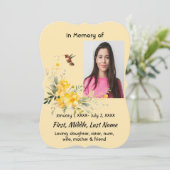 Celebration of Life Hummingbird Yellow Roses 招待状 (スタンド正面)