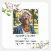 Celebration Of Life Hummingbirds Floral スクエアシール (正面)