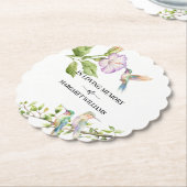 Celebration Of Life Hummingbirds Floral  ペーパーコースター (アングル)