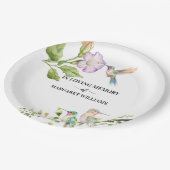 Celebration Of Life Hummingbirds Floral ペーパープレート (アングル)