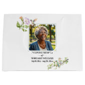 Celebration Of Life Hummingbirds Floral Keepsake ラージペーパーバッグ (正面)