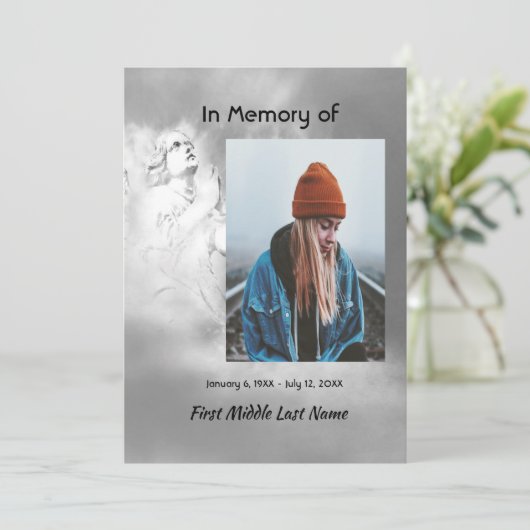 Celebration of Life Invite Angel Sky Clouds 招待状 (スタンド正面)