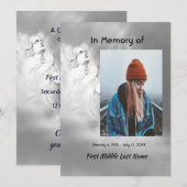 Celebration of Life Invite Angel Sky Clouds 招待状 (正面/裏面)