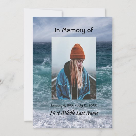 Celebration of Life Invite Ocean Sea Beach 招待状 (正面)