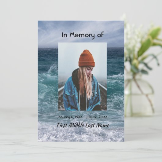 Celebration of Life Invite Ocean Sea Beach 招待状 (スタンド正面)