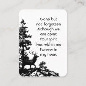 Celebration of Life Keepsake Masculine Stag Deer 名刺 (裏面)