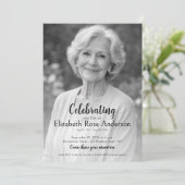 Celebration of Life Memorial Black White Photo 招待状 (スタンド正面)