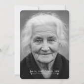 Celebration of Life Memorial Card with Photo 招待状 (裏面)